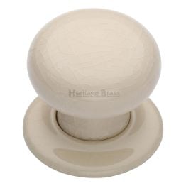 Cream Crackle Knob with Porcelain base