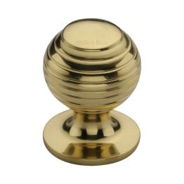 Heritage Brass Cabinet Knob Beehive Design 32mm Polished Brass finish
