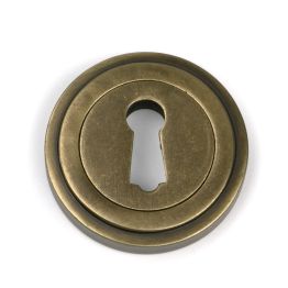 Burnished Brass Round Escutcheon (Art Deco)
