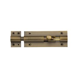 Heritage Brass Door Bolt Straight 4" x 1.5" Antique Brass Finish