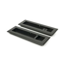 Aged Bronze 175mm Art Deco Rectangular Pull - Privacy Set