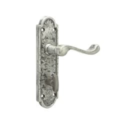 Turnberry Suite Door Handle on \Bathroom Plate Pewter - By Frelan Hardware - PEW300B