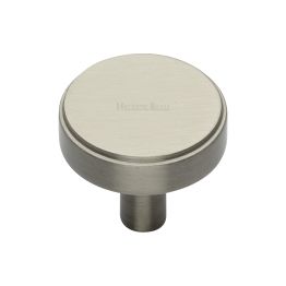 Heritage Brass Cabinet Knob Stepped Disc Design 32mm Satin Nickel finish