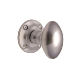 Heritage Brass Mortice Knob on Rose Suffolk Design Satin Chrome finish