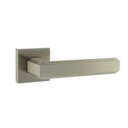 Forme Alila Lever Door Handle on Minimal Square Rose - Satin Nickel