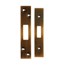 Architectural Deadlock Forend & Strike Pack - Antique Brass