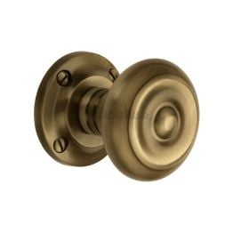 Heritage Brass Mortice Knob on Rose Aylesbury Design Antique Brass finish