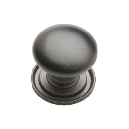 Heritage Brass Cabinet Knob Victorian Round Design with base 38mm Matt Bronze finish