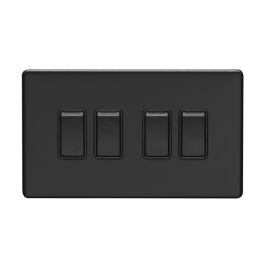 Eurolite Concealed 3mm 4 Gang Switch Matt Black