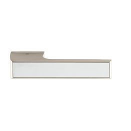 Tupai Rapido VersaLine Tobar Lever Door Handle on Long Rose - Polished Stainless Steel Decorative Plate - Pearl Nickel