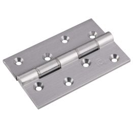 Double Stainless Steel Washered Brass Butt Hinge - Satin Chrome (Pair)