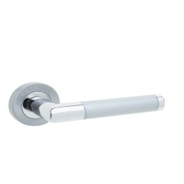 Mitred Handle on Rose Polished Chrome/Satin Chrome - By Frelan Hardware - JV435PCSC