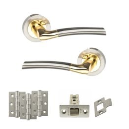 STATUS Indiana Door Handle Pack (Latch Set - 3" CE Latch, 3" Fire Rated Hinges x3)
