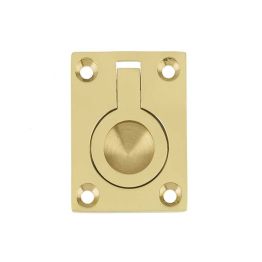 Jedo 50x63mm Flush Rings 50x63mm Polished Brass - By Frelan Hardware - JV424BPB