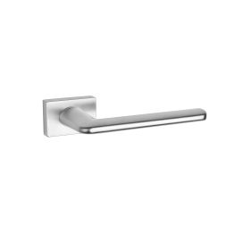 Tupai Rapido RetaLine Tavira Lever Door Handle on Long Rose - (Without Decorative Plate) - Satin Chrome