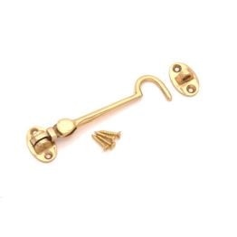 Silent Cabin Hook 4" - 100mm Polished Brass