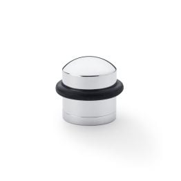 Alexander & Wilks - Dome Top Floor Mounted Door Stop -  Polished Chrome