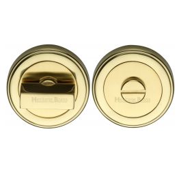 Heritage Brass Round Turn & Release Cylinder Escutcheon with stepped edge Polished Brass finish