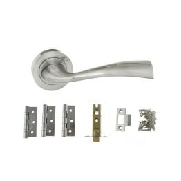 Atlantic Wave Dorpac (2.5" Latch, 3"x2" Hingesx3) - Satin Chrome