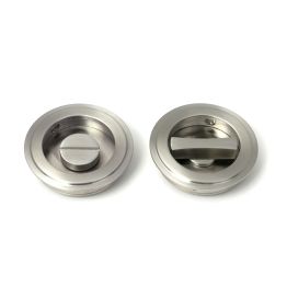 Satin Marine SS (316) 60mm Art Deco Round Pull - Privacy Set
