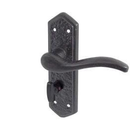 Wentworth Suite Door Handle on Bathroom Plate Black - By Frelan Hardware - JAB500B