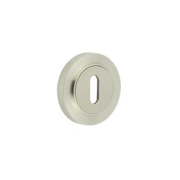 Burlington Standard Keyway Escutcheons Knurled Rose Satin Nickel - By Frelan Hardware - BUR-60SN-75SN