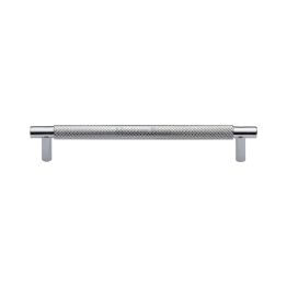 Heritage Brass Cabinet Pull Partial Knurl Design 160mm CTC Polished Chrome finish