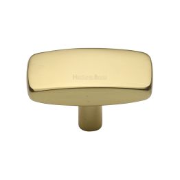 Heritage Brass Cabinet Knob Rectangular Design 41mm Polished Brass finish