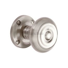 Heritage Brass Mortice Knob on Rose Aylesbury Design Satin Nickel finish