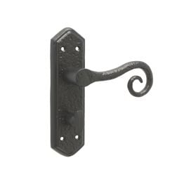 Royal Suite Door Handle on Bathroom Plate Black - By Frelan Hardware - JAB400B