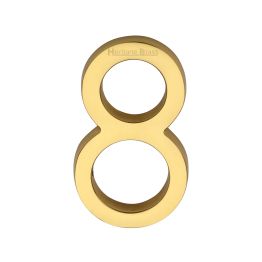 Heritage Brass Numeral 8 Concealed Fix 76mm (3") Polished Brass finish