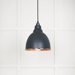 Hammered Copper Brindley Pendant in Soot