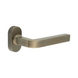 CR-104 Antique Brass Multi Point Oval Rose Door Handle - By Frelan Hardware - CR-104C4AB