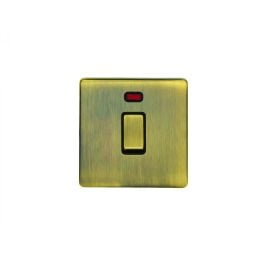 Eurolite Concealed 3mm 20Amp Switch with Neon Indicator Antique Brass