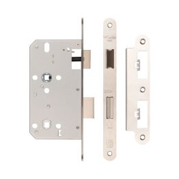 Jedo 78mm Din Bathroom Locks 60mm Backset Radiused Satin Stainless Steel - By Frelan Hardware - JL-DB60RSSS