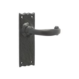 Regal Suite Door Handle on Long Latchplate Black - By Frelan Hardware - JAB2L