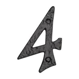 The Tudor Numeral 4 - 4" Black Iron