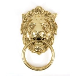 Polished Brass Lion Head Knocker