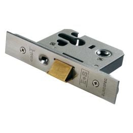 Easi-T Euro Profile Cylinder Night Latch - Case Only 76mm - Satin Stainless Steel