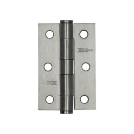 Jedo Grade 7 Steel Heavy Duty Button Tip Hinges 76x50x2mm Satin Chrome - By Frelan Hardware - J452BT-SC