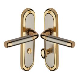 Heritage Brass Door Handle for Bathroom Saturn Design Jupiter finish