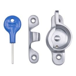 Fitch Pattern Sash Fastener (Locking) - Satin Chrome