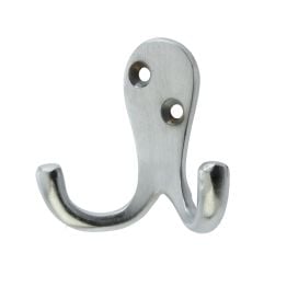 Jedo Double Robe Hooks 53mm Satin Chrome - By Frelan Hardware - JV62SC