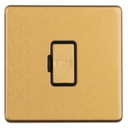 Eurolite Concealed 3mm 13Amp Un-Switched Fuse Spur Satin Brass