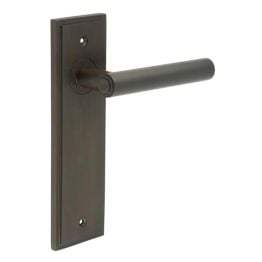 Richmond Door Handle Latch Backplate Dark Bronze - By Frelan Hardware - BUR45KIT86