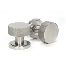 Satin Marine SS (316) Brompton Mortice/Rim Knob Set (Art Deco)