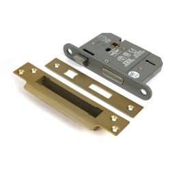 Satin Brass 3" 5 Lever BS Sash Lock