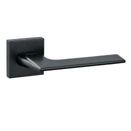 Oro&Oro Unica Lever Door Handle on Square Rose - Matt Black