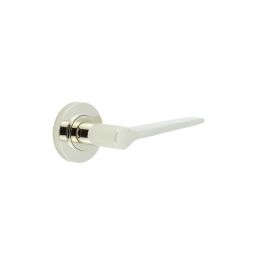 Knightsbridge Door Handle on Plain Rose Polished Nickel - By Frelan Hardware - BUR20KIT157