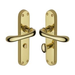 Heritage Brass Door Handle for Bathroom Luna Design Polished Brass finish